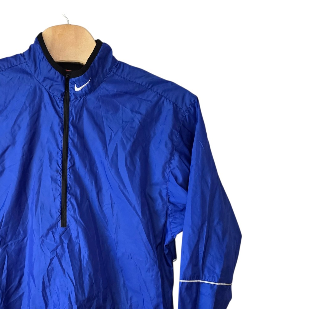 Nike Mens XL Royal Blue Half Zip Running Windbreaker Jacket Pullover Reflective